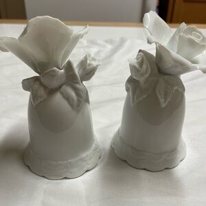 Elegant White Porcelain Rose Bells